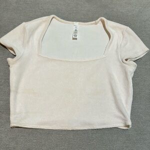 Ivory Beachside Terry Crop Top
